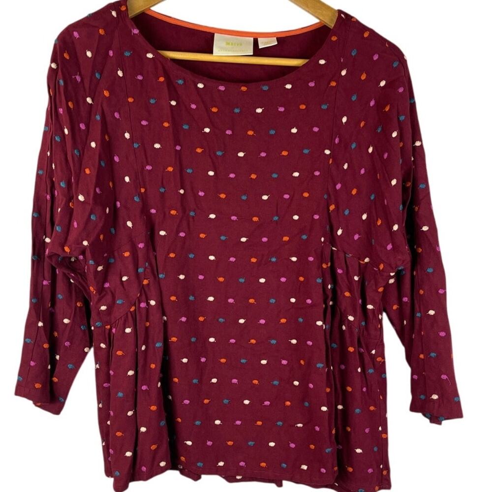 Anthropologie Maeve Multicolored Dottie Embroidered Blouse Size XS - Picture 4 of 10